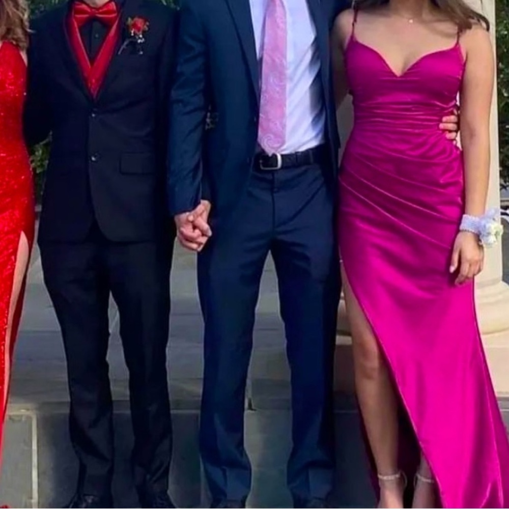 Prom dress! Magenta/hot pink. Sheath corset dress!
